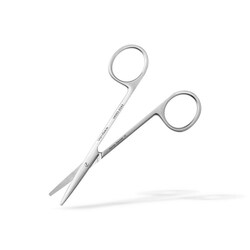 Med Vet International Strabismus Scissors 4.5" Curved German, Quantity: