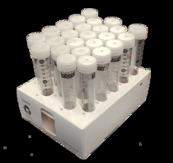 Perkin Elmer US LLC 15 mL Graduated Conical Bottom MetalFree Tubes with White Flat Caps, Qty. 500 - Racked