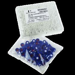 Perkin Elmer US LLC 2 mL Autosampler Convenience Kit - 9 mm Screw Top Clear Glass Vial with PTFE/Silicone Septa, 100/pk
