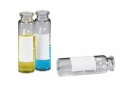 Perkin Elmer US LLC 20 mL Headspace Convenience Kit - Crimp Top Clear Glass Vial with PTFE/Silicone (White) Septa and Skived Pressure Relief Cap, 500/pk