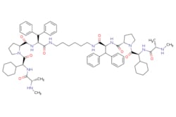 eMolecules​ (2S,2'S)-N,N'-((2S,2'S)-(Hexane-1,6-diylbis(azanediyl))bis(1-oxo-3,3-diphenylpropane-1,2-diyl))bis(1-((S)-2-cyclohexyl-2-((S)-2-(methylamino)propanamido)acetyl)pyrrolidine-2-carboxamide)