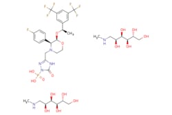 eMolecules​&nbsp;(2R,3R,4R,5S)-6-(Methylamino)hexane-1,2,3,4,5-pentaol ((3-(((2R,3S)-2-((R)-1-(3,5-bis(trifluoromethyl)phenyl)ethoxy)-3-(4-fluorophenyl)morpholino)methyl)-5-oxo-4,5-dihydro-1H-1,2,4-triazol-1-yl)phosphonate)(2:1) | 265121-04-8 | MFCD23102059 | 100mg