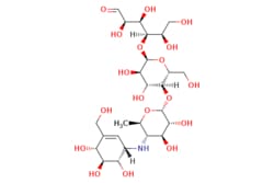 eMolecules​ (2R,3R,4R,5R)-4-(((2R,3R,4R,5S,6R)-5-(((2R,3R,4S,5S,6R)-3,4-Dihydroxy-6-methyl-5-(((1S,4R,5S,6S)-4,5,6-trihydroxy-3-(hydroxymethyl)cyclohex-2-en-1-yl)amino)tetrahydro-2H-pyran-2-yl)oxy)-3,4-dihydroxy-6-(hydroxymethyl)tetrahydro-2H-pyran-2-yl)oxy)-2,,