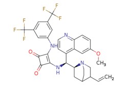 eMolecules​ 1256245-84-7 | 3-[[3,5-Bis(trifluoromethyl)phenyl]amino]-4-[[(8??,9S)-6'-methoxycinchonan-9-yl]amino]-3-cyclobutene-1,2-dione