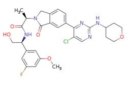 eMolecules​ 2095719-92-7 | (R)-2-(6-(5-Chloro-2-((tetrahydro-2H-pyran-4-yl)amino)pyrimidin-4-yl)-1-oxoisoindolin-2-yl)-N-((S)-1-(3-fluoro-5-methoxyphenyl)-2-hydroxyethyl)propanamide