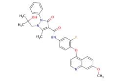 eMolecules​ 913376-84-8 | N-(3-Fluoro-4-((7-methoxyquinolin-4-yl)oxy)phenyl)-1-(2-hydroxy-2-methylpropyl)-5-methyl-3-oxo-2-phenyl-2,3-dihydro-1H-pyrazole-4-carboxamide