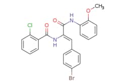 eMolecules​&nbsp;304001-60-3 | 3-(4-Bromophenyl)-2-[(2-chlorophenyl)formamido]-N-(2-methoxyphenyl)prop-2-enamide | Oakwood Chemicals485.760 | C23H18BrClN2O3 | 98.000 | COc1ccccc1NC(=O)C(\NC(=O)c1ccccc1Cl)=C\c1ccc(Br)cc1 | 1mg | 532150628