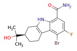 eMolecules​ (2R)-5-bromo-6-fluoro-2-(2-hydroxypropan-2-yl)-2,3,4,9-tetrahydro-1H-carbazole-8-carboxamide