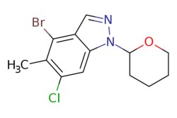 eMolecules​ 4-bromo-6-chloro-5-methyl-1-tetrahydropyran-2-yl-indazole |