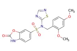eMolecules​&nbsp;N-(2,4-dimethoxybenzyl)-2-oxo-N-(1,2,4-thiadiazol-5-yl)-2,3-dihydrobenzo[d]oxazole-6-sulfonamide | 1432514-50-5 |  | 5g