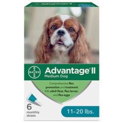 Med Vet International Advantage II, Dogs 11-20Lb, 6 Cards, Quantity: Pack