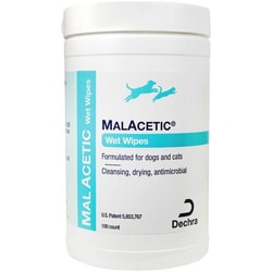 Med Vet International MalAcetic Wet Wipes, 5 x 7-in, 100/canister, Quantity: