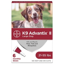 Med Vet International Advantix II Red, Dog, 21-55Lb, 6 Card, Quantity: