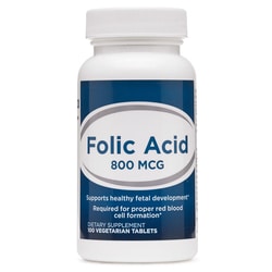 Med Vet International Folic Acid, 800Mcg, 100 Tablets, 24/Case, Quantity: