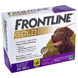 Med Vet International Frontline Gold for Dogs 45-88 lbs, 6 Doses