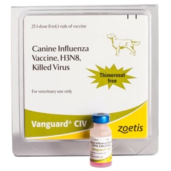 Med Vet International Zoetis Vanguard CIV H3N2/H3N8 Killed Virus, 25 Vials,