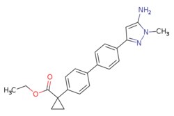 eMolecules​ ETHYL 1-(4'-(5-AMINO-1-METHYL-1H-PYRAZOL-3-YL)-[1,1'-BIPHENYL]-4-YL)CYCLOPROPANE-1-CARBOXYLATE