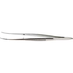 Med Vet International Economy Eye Dressing Forceps 4" Full Curved, Quantity: