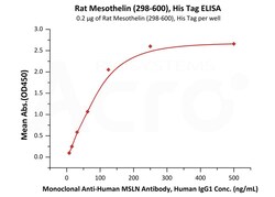 ACROBiosystems Rat Mesothelin (298-600), His Tag (MSN-R52H4) is expressed