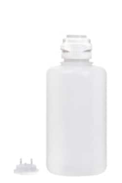 Foxx Life Sciences EZLabpure Polypropylene (PP) Round Vacuum Bottle, 2L, Closed & Open 53B VersaCap, Adapter 2x1/8