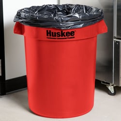 MSC&nbsp;Continental Huskee Receptacle, 32 gal., Round, Red, 1 ea
