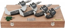 MSC&nbsp;Mitutoyo Electronic Micrometer, 0-4 in, 0.001 mm, 4 Piece