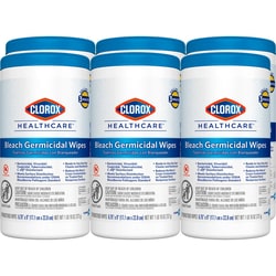 MSC&nbsp;Clorox Bleach Germicidal Wipes, 6.75 x 9 in, 6 Canisters