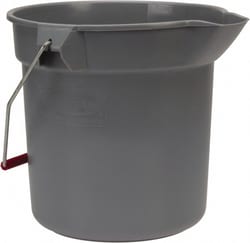 MSC&nbsp;Rubbermaid Round Bucket, Heavy-Duty, 10 qt, Gray, 1 ea