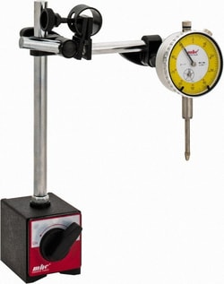 MSC&nbsp;Value Collection Dial Indicator, 0.001 in, Magnetic Base, 1 ea