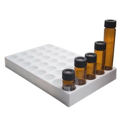 Tisch Scientific Vial Rack for 27.5 mL Vials, White Polypropylene, 10.83"