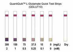 Bioassay Systems QuantiQuik™ L-Glutamate Quick Test Strips. For rapid, direct determination of L-Glutamate (monosodium glutamate or MSG) concentrations in food and beverage samples as well as biological samples.