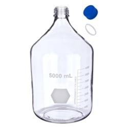 Microsolv Technology Corporation&nbsp;Bottle, Mobile Phase Reservoir, Glass, Clear, 5L, Screw Top, GL45 Threads. 1 EA.