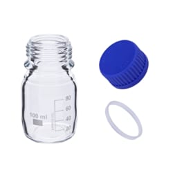 Microsolv Technology Corporation&nbsp;Bottle, HPLC Mobile Phase Storage, Glass, Clear, 100ml, Screw Top, GL45 Threads. 1 EA.
