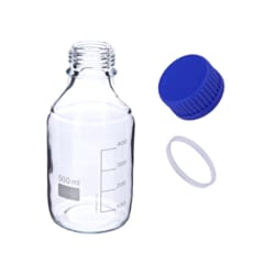 Microsolv Technology Corporation&nbsp;Bottle, HPLC Mobile Phase Storage, Glass, Clear, 500ml, Screw Top, GL45 Threads. 1 EA.