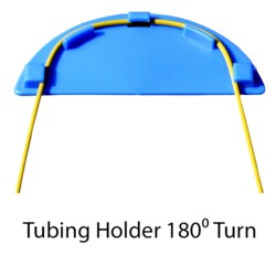 Microsolv Technology Corporation&nbsp;Tubing Holder, Knee, 180 Degree Turn. Blue. 10/PK.
