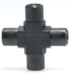 Microsolv Technology Corporation&nbsp;Union, Connector Kits, Cross, High Pressure, 0.50mm Through Holes with 10-32 Screw Threads. Carbon PEEK, with Connector Nuts. Use with 1/16