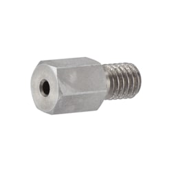Microsolv Technology Corporation&nbsp;Tubing Connector Fittings, High Pressure, 1/16th, SS, Hex Heads, Medium Length 10-32 Threads. Ferrules sold separately. 1 EA.