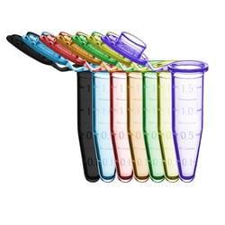 Alkali Scientific&nbsp;Qwik-Snap&trade; 1.7mL  Assorted Color Microcentrifuge Tubes, Light Green, Light Blue, Violet, Pink, Light Orange, Dark Orange, 500/cs
