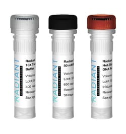 Alkali Scientific Radiant™ Hot-Start Taq Polymerase 1000 Units 4 x 0.5mL , 5u/μL 10x PCR buffer & 50mM MgCl2