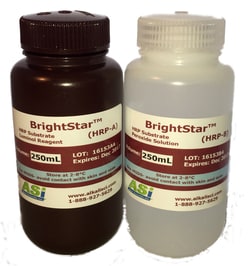 Alkali Scientific BrightStar™ Duration HRP Chemiluminescent 2-Component Substrate ECL Kit, (250mL Luminol and 250mL Peroxide) 500mL Total