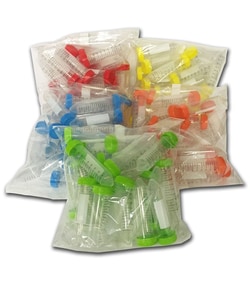 Alkali Scientific&nbsp;50 ml, Centrifuge Tubes w/ rainbow caps, sterile, 25 per bag, 500/CasS
