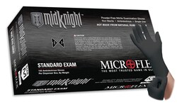 Alkali Scientific&nbsp;Microflex MidKnight MK-296 Distinctive, Black Nitrile Exam Gloves, 1000/Case
