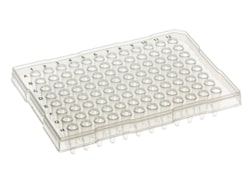 Alkali Scientific&nbsp;ProCycle Mini Skirted PCR Plates, Raised Rim, Half-Skirted, 96 x 0.2mL Well, Black Printed Alphanumerics, A12 Cut Corner, 10/pk