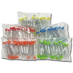 Alkali Scientific&nbsp;15 ml, Centrifuge Tubes w/ flat rainbow screw caps, Sterile, 50 per bag, 500/Case