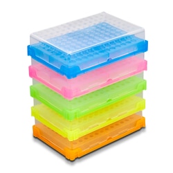 Alkali Scientific qPCR/PCR Tube Rack with Lid, Assorted Colors, Fits 96