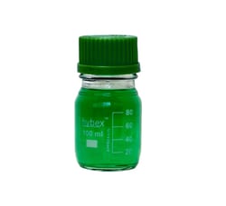 Alkali Scientific&nbsp;ASI&trade; Media Storage Bottle, 100mL with Standard (GL45) Green Cap, 10/cs