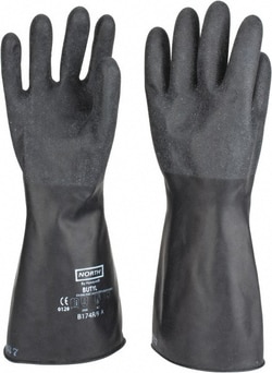 MSC&nbsp;North Chemical Resistant Gloves, Butyl, Large, 17 mil, 1 Pair