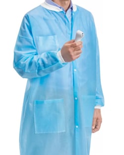 Alkali Scientific BioGuard™ Multi-Layer Disposable Lab Coats, Breathable SMS, Blue, Size XXXL, 50/cs
