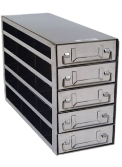 Alkali Scientific&nbsp;Stainless Steel Freezer Racks with Drawers for 2