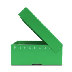 Alkali Scientific FlipTop™ Carboard Freezer Box with Attached Hinged Lid, 100-place, Green, 5/cs